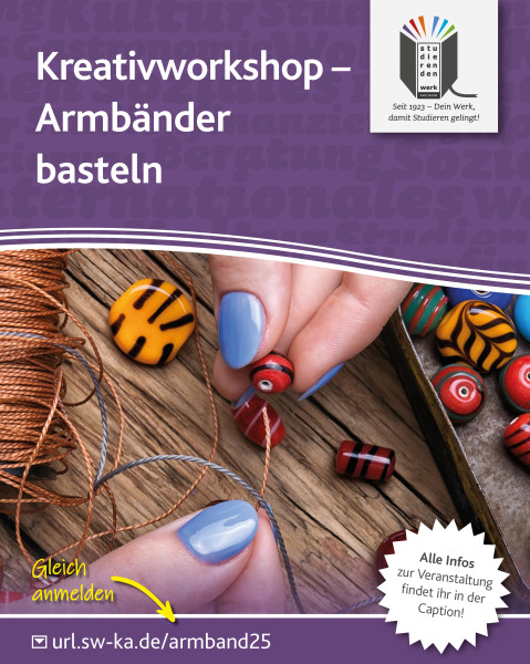 Kreativworkshop – Armbänder basteln – 12. November 2025 Kreativworkshop – Armbänder basteln – 12. November 2025