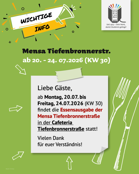 Hinweis zur Essensausgabe
