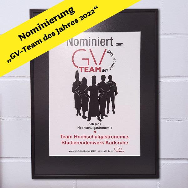 Urkunde Nominierung GV-Manager Team des Jahres 2022