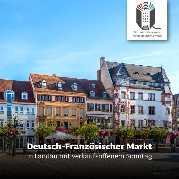 German-French market in Landau with Sunday shopping
