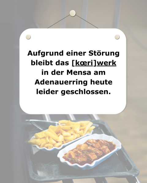 Info: [kœri]werk am 29.09. geschlossen