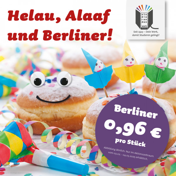 Now available in our cafeterias: Delicious carnival Berliners!