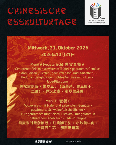 Chinesische Esskulturtage 21.10.2026