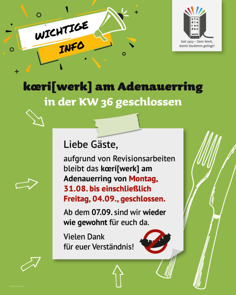 koeriwerk geschlossen kw36