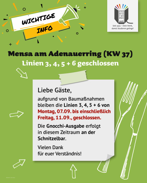 Linien 3, 4, 5 + 6 geschlossen