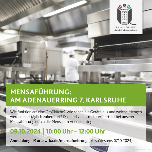 REGISTER NOW! Canteen tour in the canteen on Adenauerring
