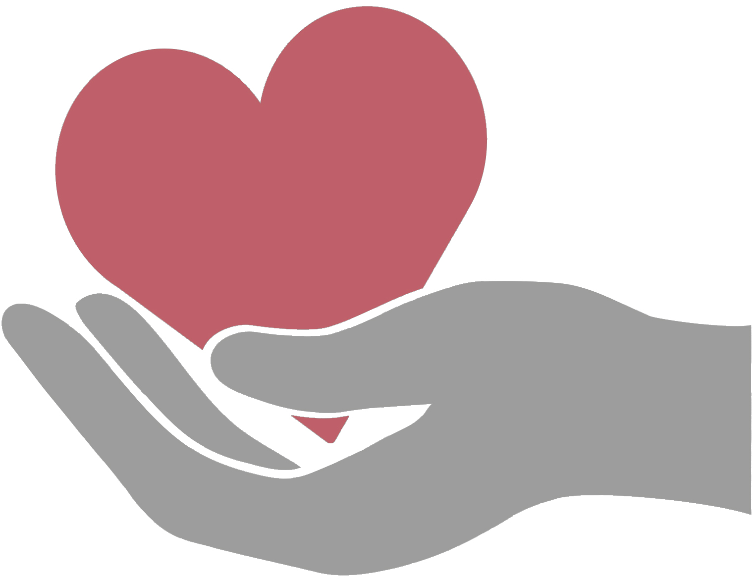 Donation hand with heart icon